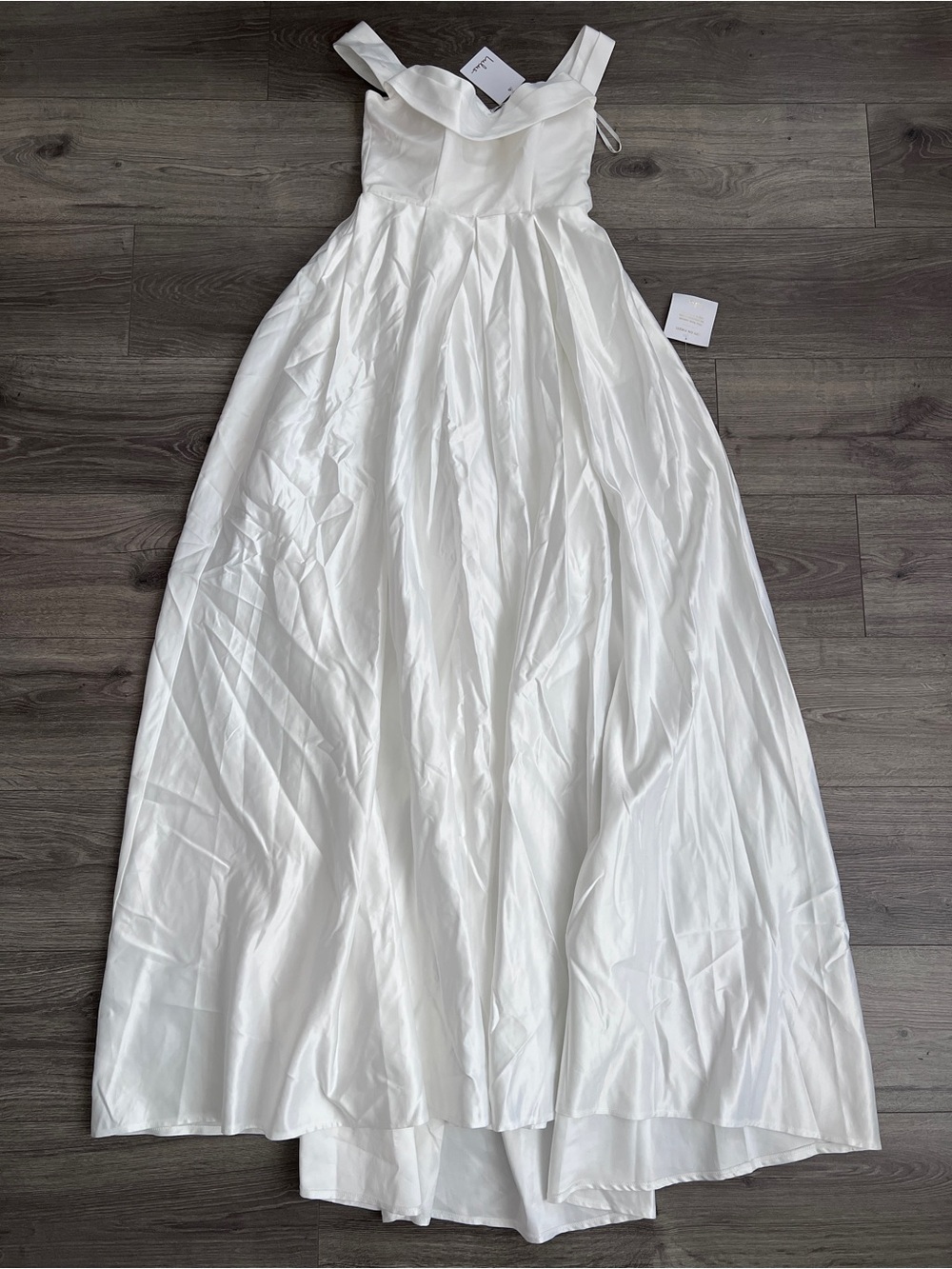 LULUS Extraordinary Vow Off the Shoulder Wedding Gown XS White Bridal Dress FLAW - Picture 4 of 10